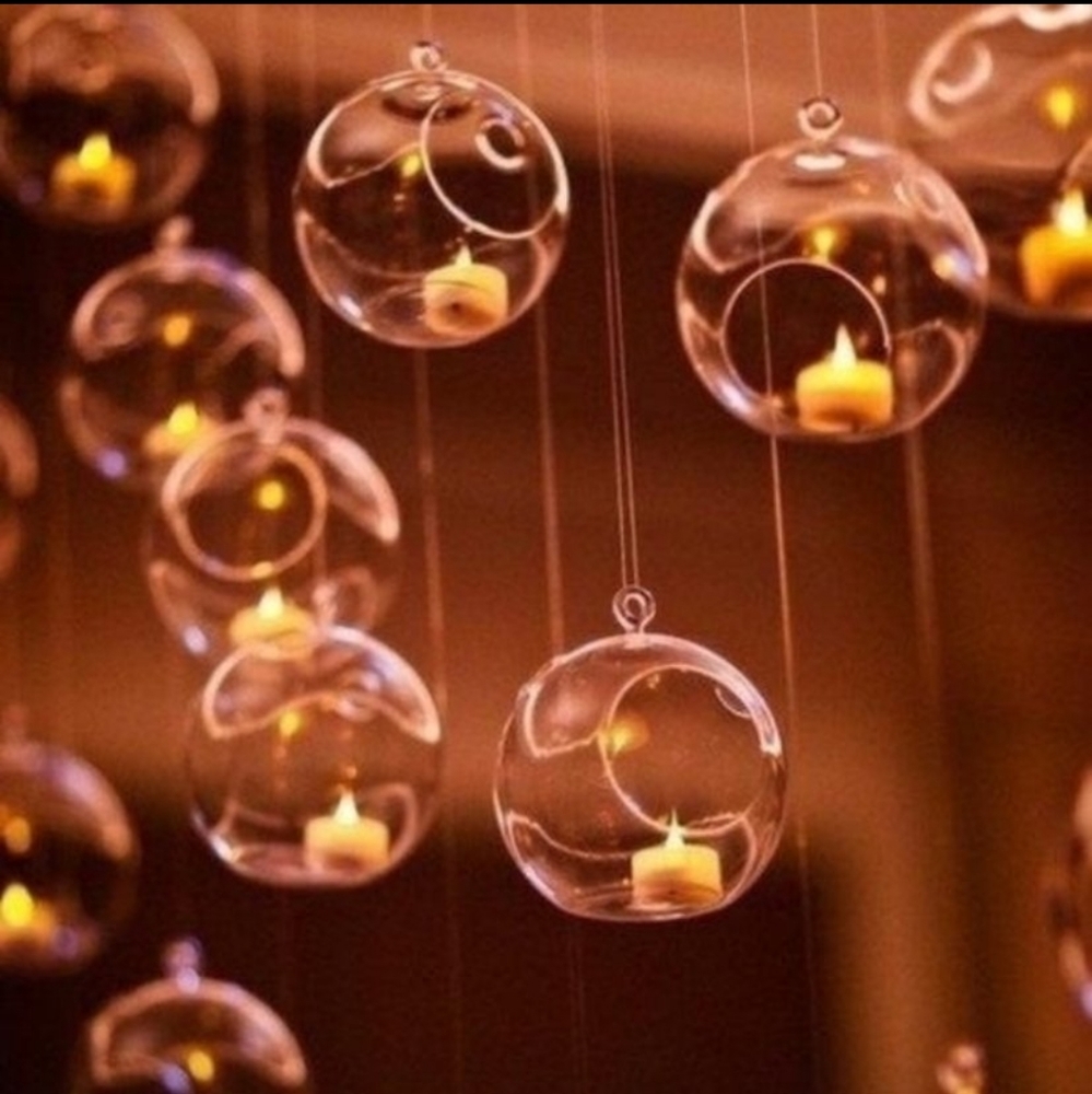 10 floating glass candle holders